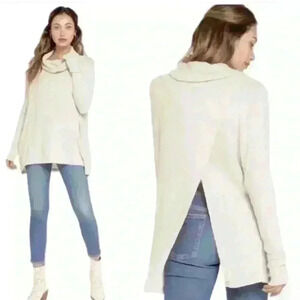 Free People NWT Juicy Ling Sleeve Cowl Neck Split Back Thermal